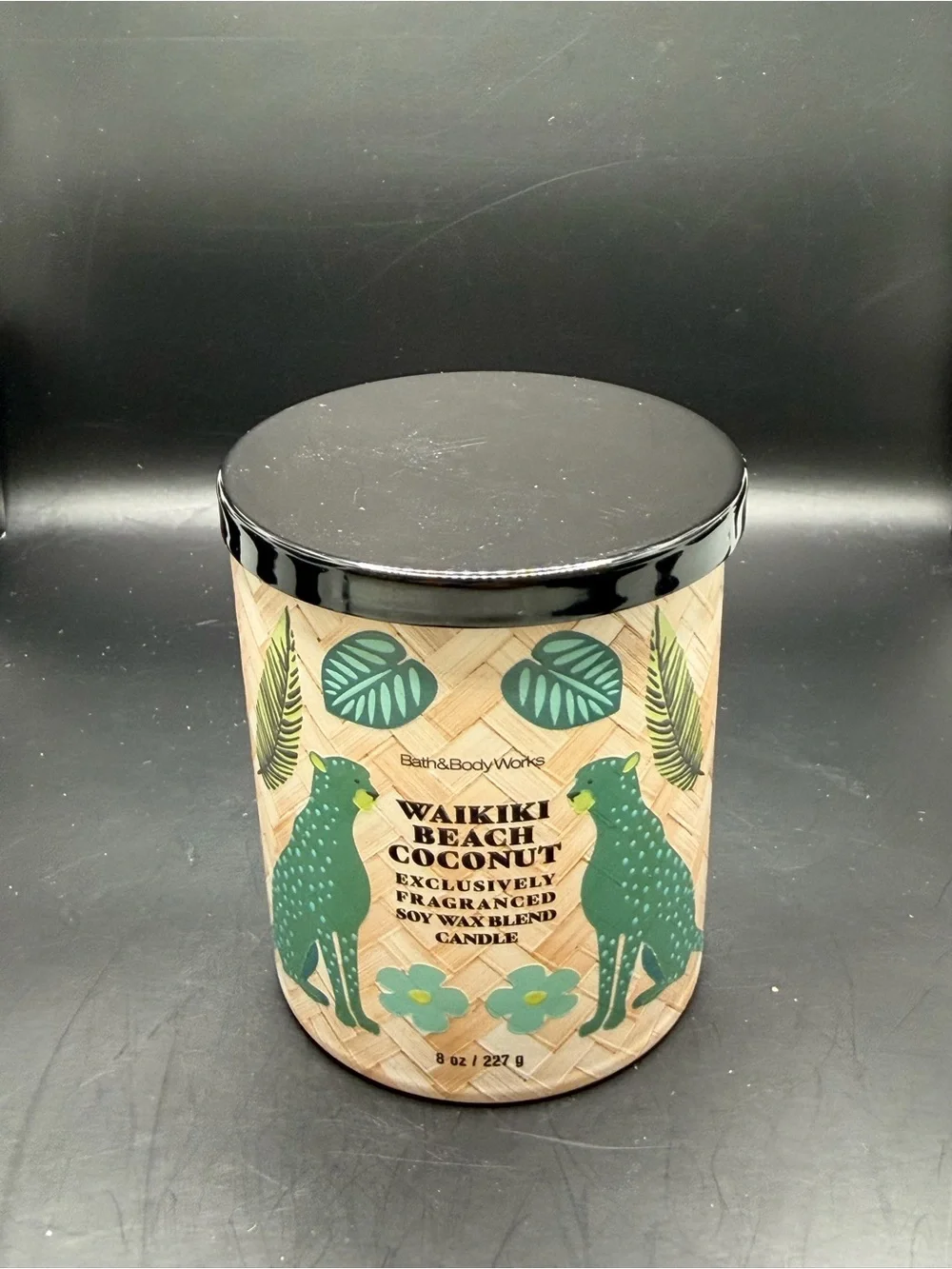 Bath & Body Works “Waikiki Beach Coconut” 8 OZ Candle - Green & Beige